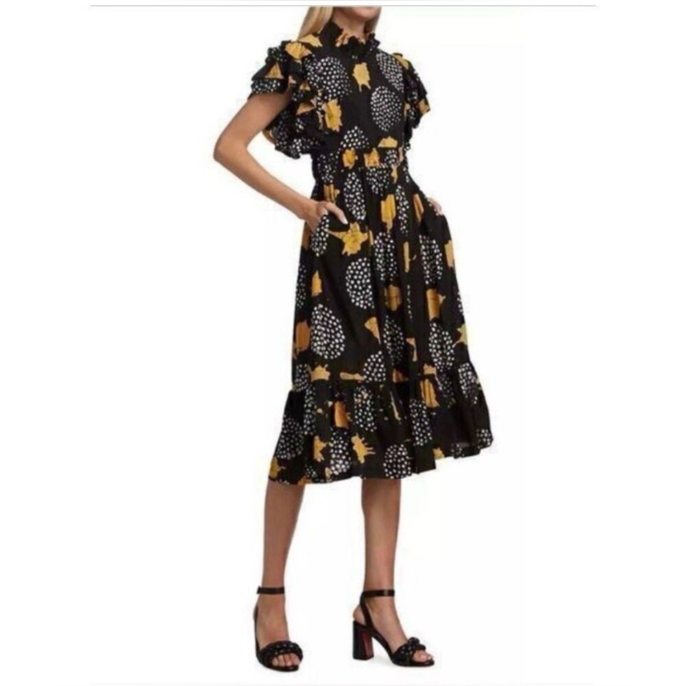 NWT BUSAYO Tosin Dress In Black Yellow And White. Size S